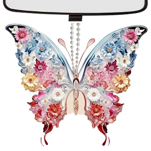 Ornements de papillon pour arbre, papillon cristallin | Décorations de papillon arc-en- ,2d Glitter Rainbow Maker Flying Animal Pendentif pour fenêtre de porte de maison