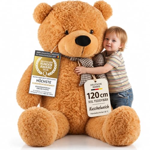 Feluna® Riesen Teddybär XXL 120 cm großer Kuschelbär weich & sicher
