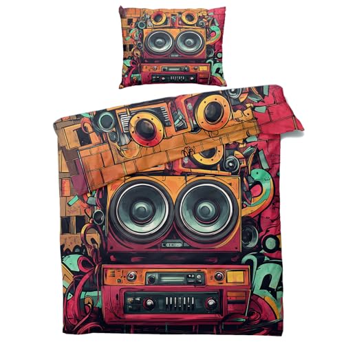 Housse de couette 140x200 musique infroissable avec zip pour lit 1p - 3