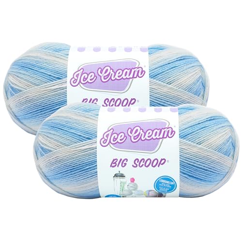 Image of Lion Brand Yarn, Ice Cream Big Scoop, Baby Blanket Yarn, Blueberry, 2 Pack