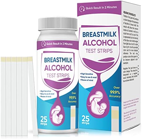 Breastmilk Alcohol Test Strips, 25Pcs Quick and Precise Detection Alcohol Tester Strips, 2min Accurate Results at-Home Alcohol Strips for Breastfeeding and Nursing Moms