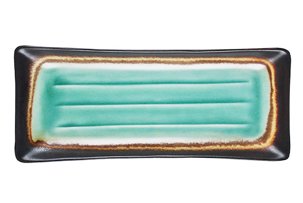 Happy Sales HSTG-LGPL Japanese Kosui Plate, Turquoise Green, Large
