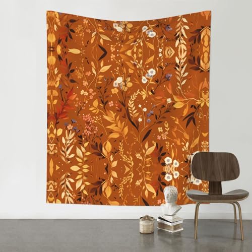 Tapisserie murale douce et durable motif artistique contemporain terracotta