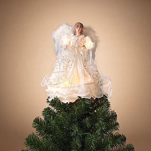 Gerson 2616520 Electric Lighted Ivory Angel Tree Topper 14" H #TOP19