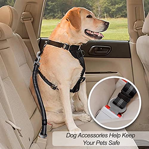 Redamancy Hundegurt fürs Auto, 1 Stück Verstellbarer Anschnallgurt, Hunde Sicherheitsgurt für Auto, Hundesicherheitsgurt mit Elastischer Ruckdämpfung und Starke Karabiner, für Hunde und Katzen.