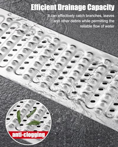 Grille de drainage de tranchée robuste en acier inoxydable pour aménagements - 8
