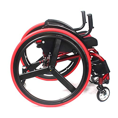 Sports Leisure Wheelchair, Adult Handicapped Leisure Big Wheels All Terrain Lightweight Folding Portable Sport Manual Wheelchair For Disabled #TOP4