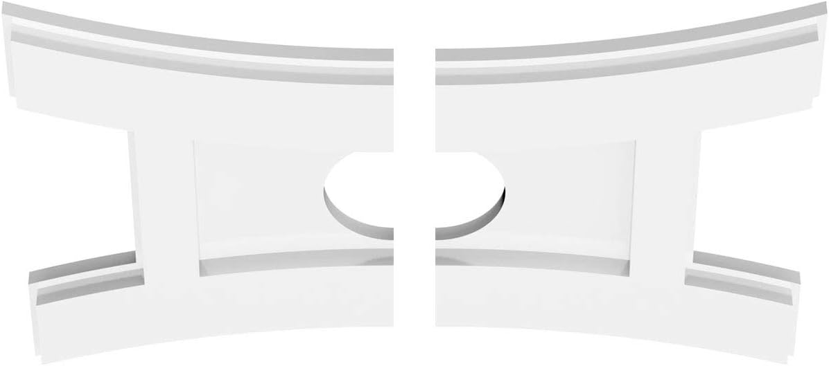 Ekena Millwork CMP16X10HN2-03000 Haven Architectural Grade PVC Contemporary, Two Piece Urethane Ceiling Medallions 16"W x 10 5/8"H x 3"ID x 3 1/2"C x 1"P