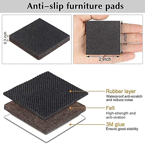 Product Image Furniture Pads Black 136 Pieces Pack Felt Furniture Pads + Non Slip Furniture Pads 20 Pieces 2" Anti Skid Furniture Pads Stopper #TOP4