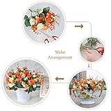 Realjoy 21 Heads Diamond Small Rose Artificial Flowers Artificial Rose Flower Bouquets for Home Wedding Party Decoration 2Pcs (Autumn Diamond Orange) - Image 4