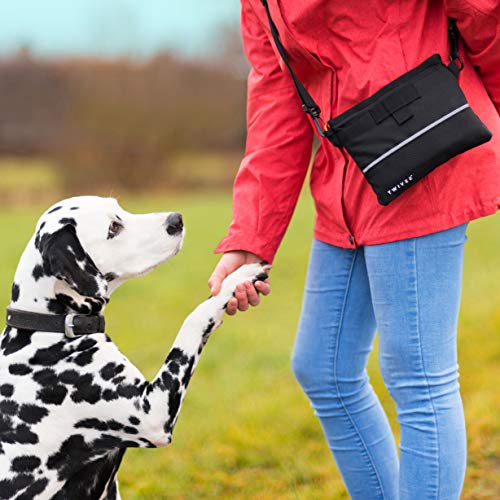 TWIVEE – Leckerlitasche für Hunde – Futterbeutel mit Einhand-Schnappverschluss – herausnehmbare Innentasche – Futtertasche für Hundetraining – inkl. Karabiner