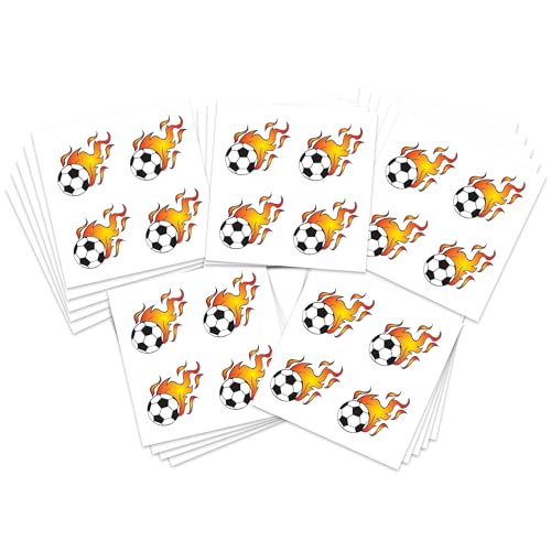Flaming Soccer Ball Temporary Tattoos (100 Designs)