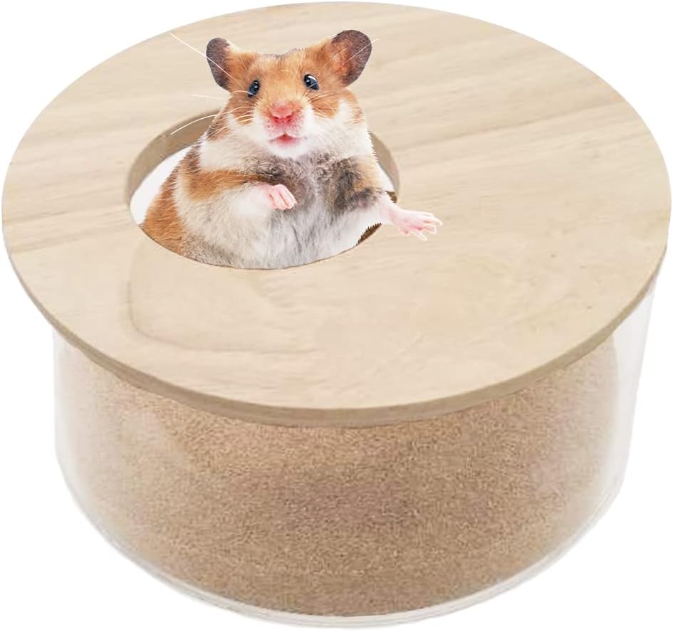 kathson Hamster Sand Bath Box Transparent Acrylic Small Animals Shower Bathtub Guinea Pigs Digging Sand Container Cage Accessories for…