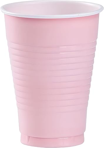 Miniatura 2 de Taza de plástico rosa de color sólido para fiestas (12 onzas), 20 unidades, calidad premium y duradera, perfecta para cualquier celebración