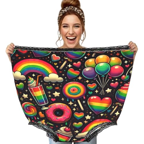 Culotte surdimensionnée LGBT Donuts Rainbow Love pour déguisement et gag