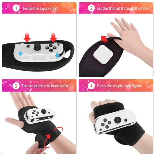 2023 Switch Just Dance Strap,Leyusmart Party Gift Just Dance Wristband Strap For Nintendo Switch Just Dance 2022 2021 2020 2019, Boxing Design (Free The Hands,Dance Freely With Rhythm), Pack Of Joycon White #TOP5