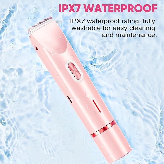 Shavea Rasoio Elettrico Donna 2 in 1, Doppia Testina per Corpo e Bikini | Rasoio elettrico donna ricaricabile 2in1: doppia testina per rifinitore bikini e corpo. Wet & Dry, lame inox zone sensibili.