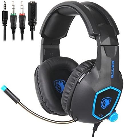 SADES Gaming Headset for Xbox One, PS4, Nintendo Switch, Bass Surround Sound Over-Ear 3.5mm Stereo Wired Headphones with Flexible Mic and Volume Control for Laptop PC Smartphones
