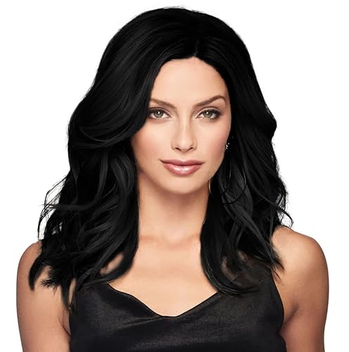 Miniatura 1 de Raquel Welch Peluca Alpha Wave de calidad superior de 16 pulgadas por Hairuwear, gorra media, color negro R1