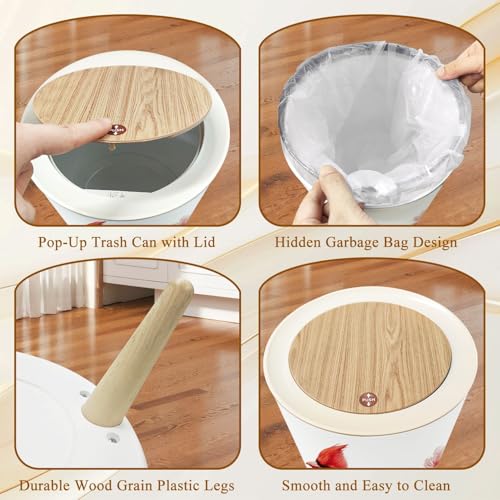 Caneca de basura redonda 1.8 galones con tapa miniatura 7