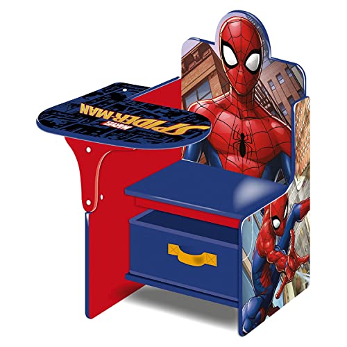 Marvel Nixy Kids Spiderman Chaise de Bureau avec bac de Rangement Bois, Taille Unique