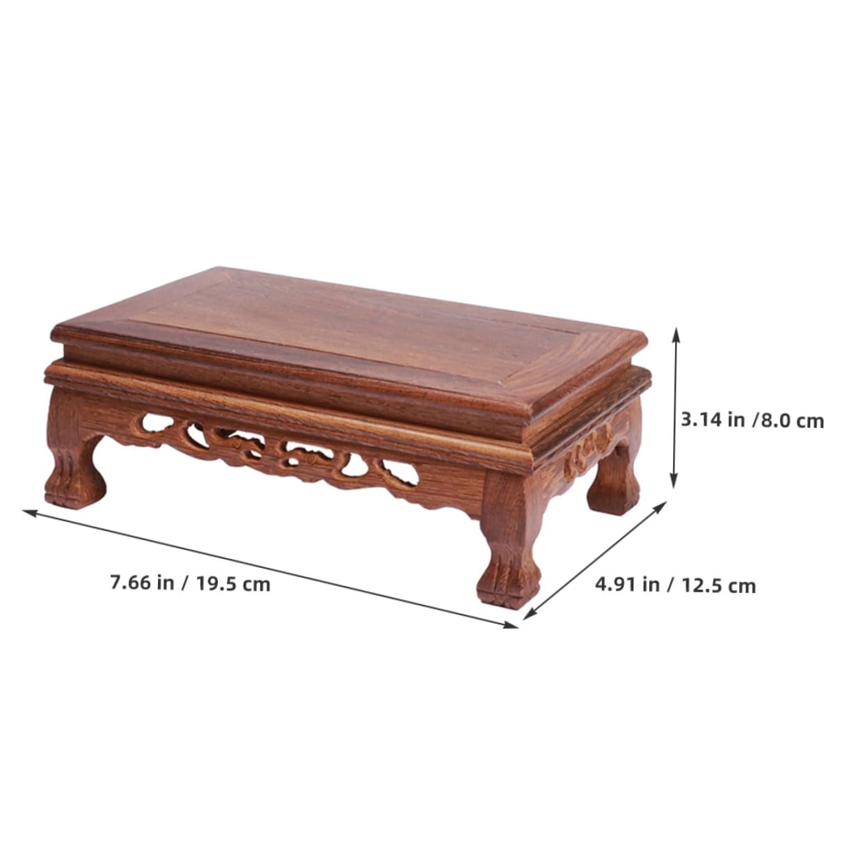 Base de Exhibición Rectangular de Madera para Macetas y Acuarios