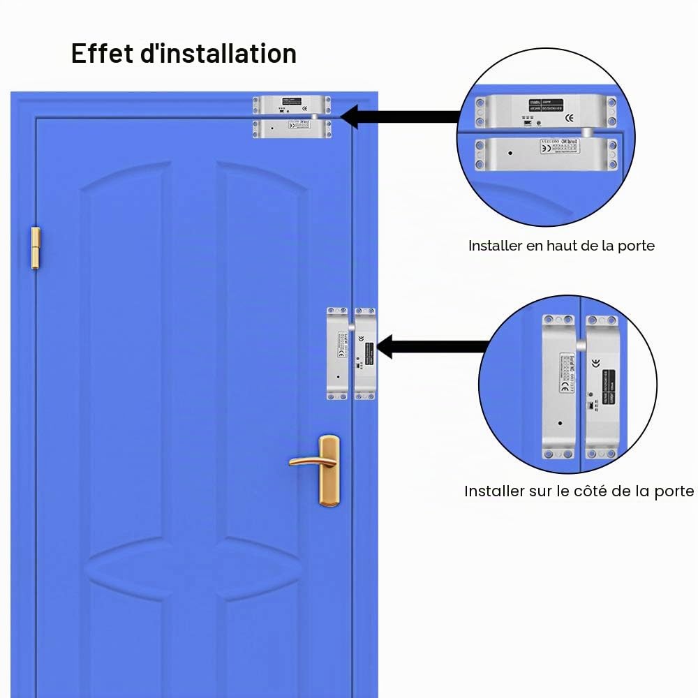 LIBO Verrou de porte électrique DC 12 V Mode NC pour système de sécurité de contrôle d'accès avec délai