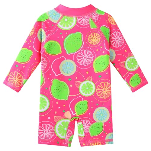 Image of Girls Long Sleeve Zipper Rash Guard 1 Piece UPF 50+ Sun Protection