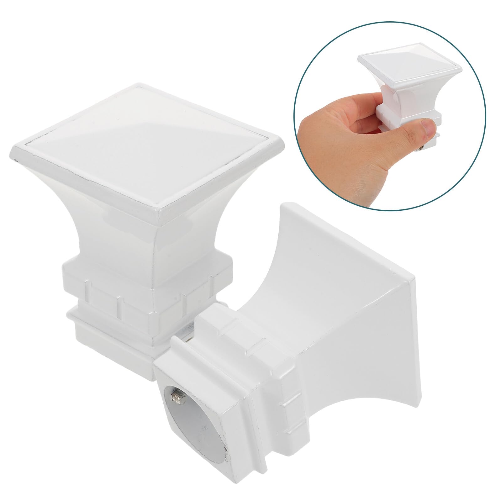 Terminali Quadrati per Aste per Tende in Metallo Spessi Set da 2 Pezzi estremità Decorative Resistenti per Bastoni Tende da Finestra Adatti per Ambienti Interni
