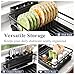 Dish Drying Rack - Rust Resistant Dish Drainer for Kitchen Counter with Drainboard & Rotating Spout, Large-Capacity Dish Rack with Removable Utensil Holder, Space-saving kitchen organizer, Black