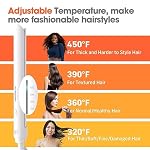 Quico Hair Straightener, 110-240V Global Travel Hair Straighteners for Women, 15s Fast Heating, Professional Negative Ion Flat Iron, Temp Memory, 320℉-450℉, Auto-Off, with Glove and Clips, Gift, White - Image 2
