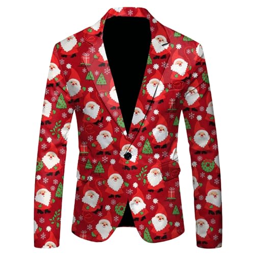 Veste costume Noël homme rouge slim pour look de fête original