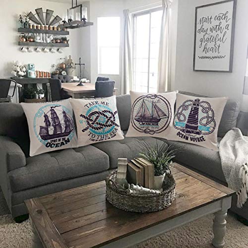 ONWAY Ocean Park Cotton Linen Theme Decorative Pillow Cover - Image 3