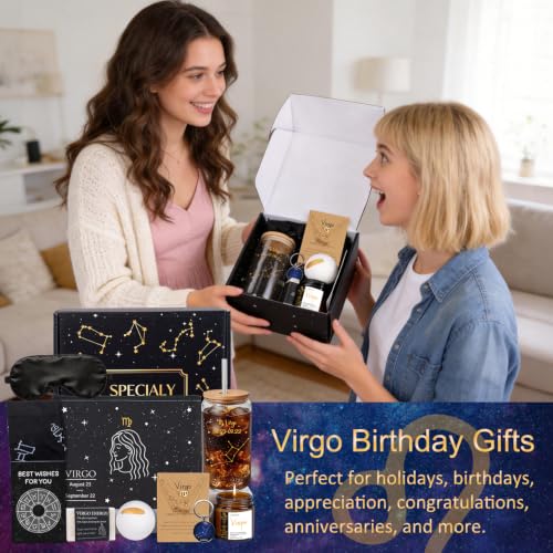 Soyminer 13Pcs Virgo Gifts For Women, Virgo Birthday Gifts For Women With Necklace, Glass Cup, Greeting Card, Astrology Self Care Package For Friend, Girlfriend, Sister, Mom, Daughter, Zodiac Gift - Image 9