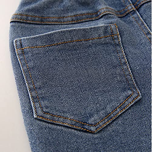 Tollder Girl High Elastic Waist Flare Slimming Leg Pants Casual Long Bell Bottom Jeans Trousers (Blue, 6-7 Years)3