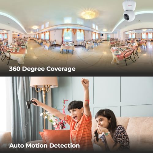 Trueview 3MP Pack of 2 Smart CCTV Wi-fi Home Security Camera with Pan Tilt 360&deg; View, 2 Way Talk, Cloud Monitor, Motion Detect, Supports SD Card Up to 256 GB, Night Vision (3MP Robot - Pack of 2)