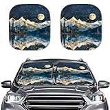 Coldinair Snow Mountain Windshield Shade 2Pcs Sunflower Sunshade for Car Windshield Folding Car Accessories for Truck SUV Sun Visor Protector,Car Sunshade, Medium