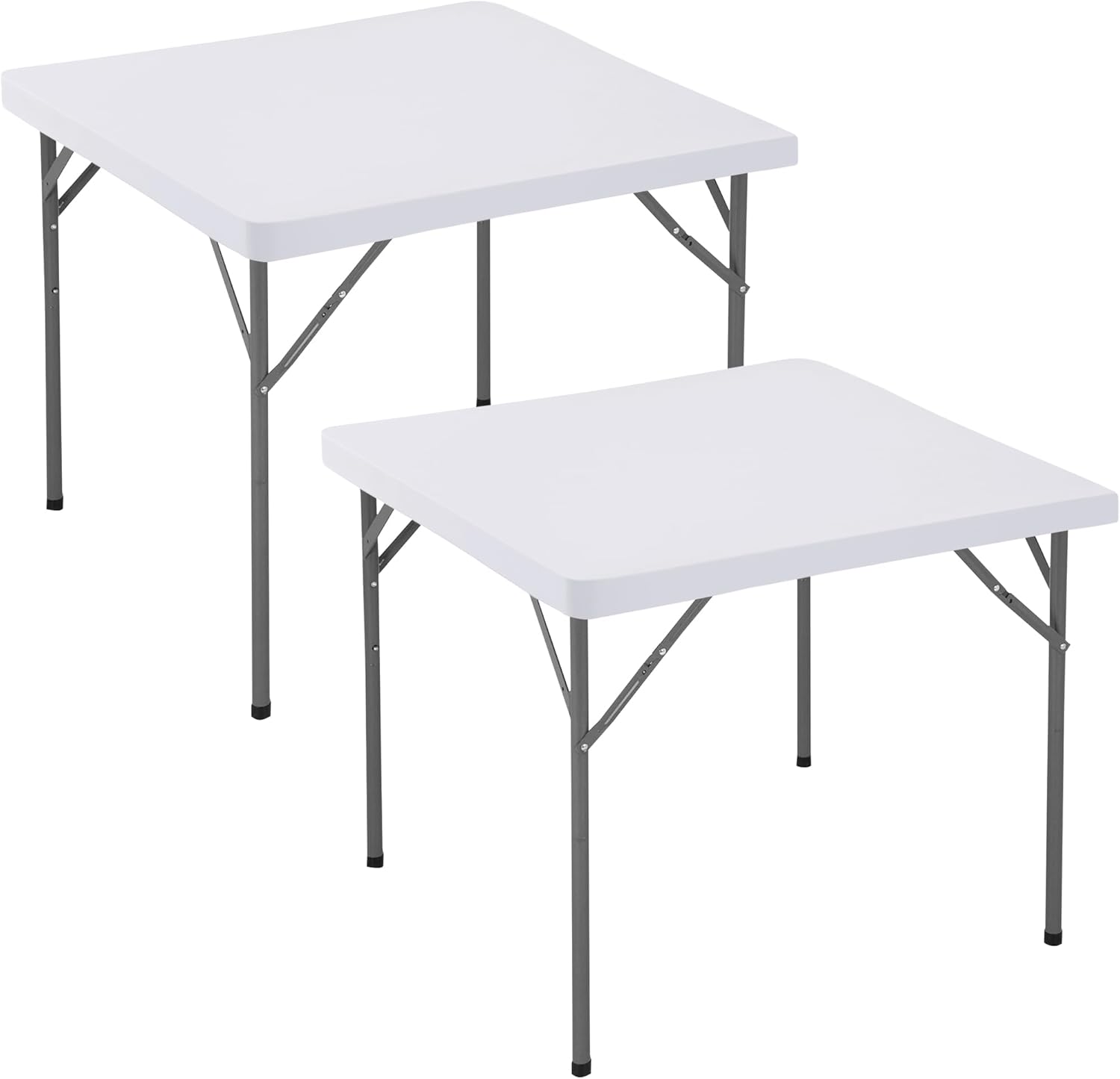 Square Fitted Tablecloth 34x34 Inch-2 Pack White Card Elastic Spandex Table Cover-Small Stretch Folding Table Cloths Topper Cap for Kitchen Dining Picnic Patio Outdoor Party Tables White 34'' x 34'' | 2 Pack