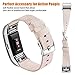 Maledan Bands Compatible with Fitbit Charge 2 and Charge 2 HR Fitness Activity Tracker for Women Men, Durable Woven Fabric Watch Band Replacement Accessories Strap Wristband, Small, Beige