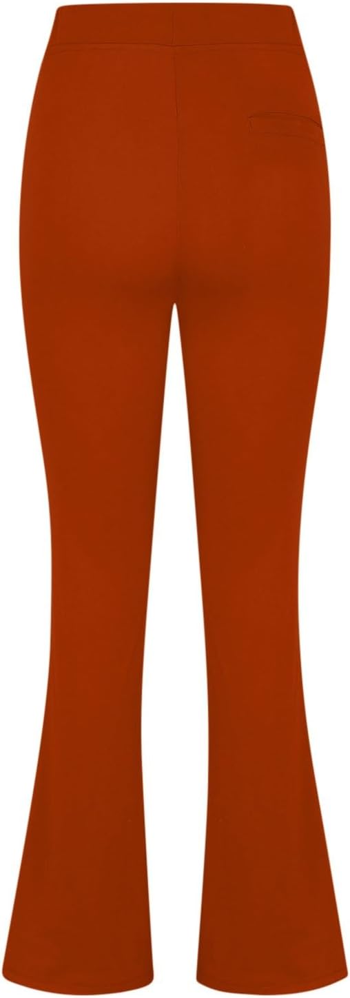 Women Casual Work Pants High Waisted Stretchy Bootcut Pull On Dress Pants Straight Leg Casual Business Trousers
