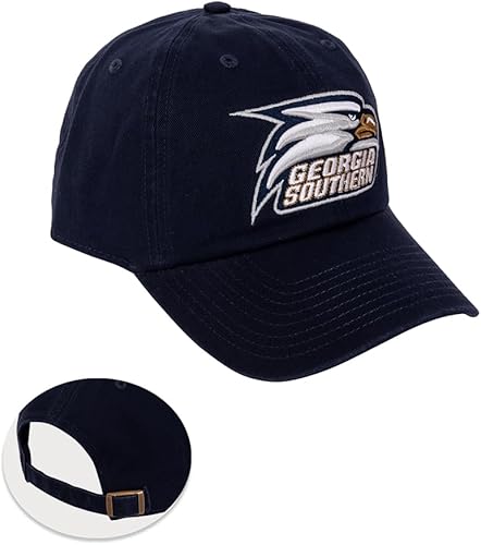 Miniatura 1 de Georgia Southern University - Gorra de béisbol de GSU Eagles Brimmed Embroirderd, gorra de tela ajustable para adultos (estilo A) azul, Azul