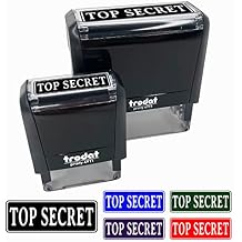 Top Secret Spy Document Self-Inking Rubber Stamp Ink Stamper for Business Office - 2-3/4 Inch Large - Brown Ink