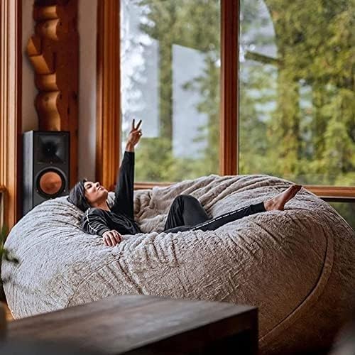 Puf de piel sintética para adultos, lujosa silla gigante de 5/6/7 pies, silla ultra suave (sin relleno) (A, 150 x 75 cm)