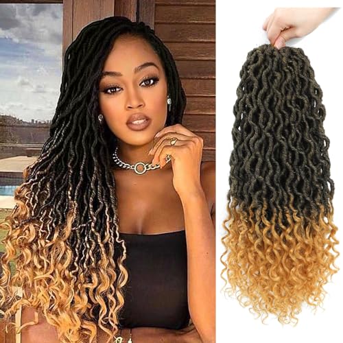 Goddess Locs Crochet Hair 18 Inch 6 Packs Faux Locs for Black Women, 1B/144