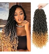 Goddess Locs Crochet Hair 18 Inch 6 Packs Ombre Blonde Faux Locs Crochet Hair Pre Looped Crochet ...