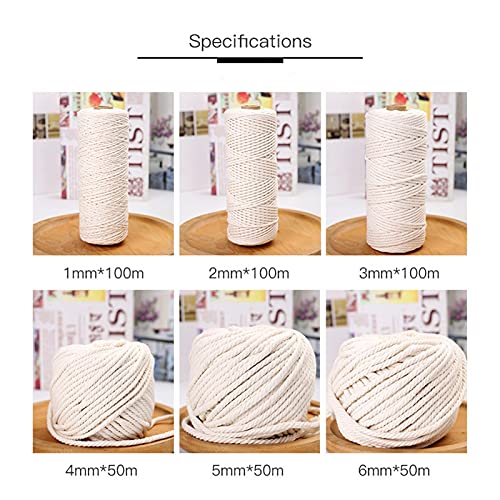Cuerda de algodón para macramé beige de 6mm y 50 metros ideal para artesanía y DIY 5