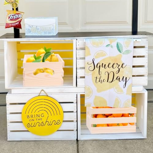 GRETJOB Wooden Crates with Handles, 4 Set Rustic Wooden Crates for Display, Small Wood Crates Box for for Kitchen, Office, Bedroom, Closet, Rustic Country Decor - Image 6