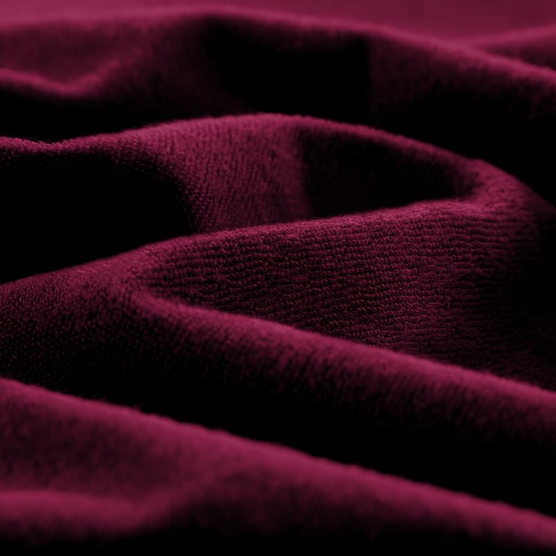 Image of Glassiano Cotton Feel Terry Ultra Soft Waterproof Mattress Protector | Breathable - Hypoallergenic Mattresses Cover with Elastic Strap for King Bed (72x78 inch|6x6.5 feet, Maroon - Pack of 1)