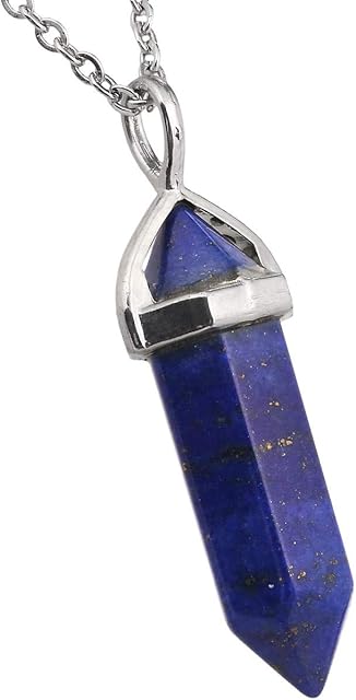 Nupuyai Protection Crystal Point Pendant Necklace for Women Men, Hexagonal Energy Healing Stone Pendant with Chain