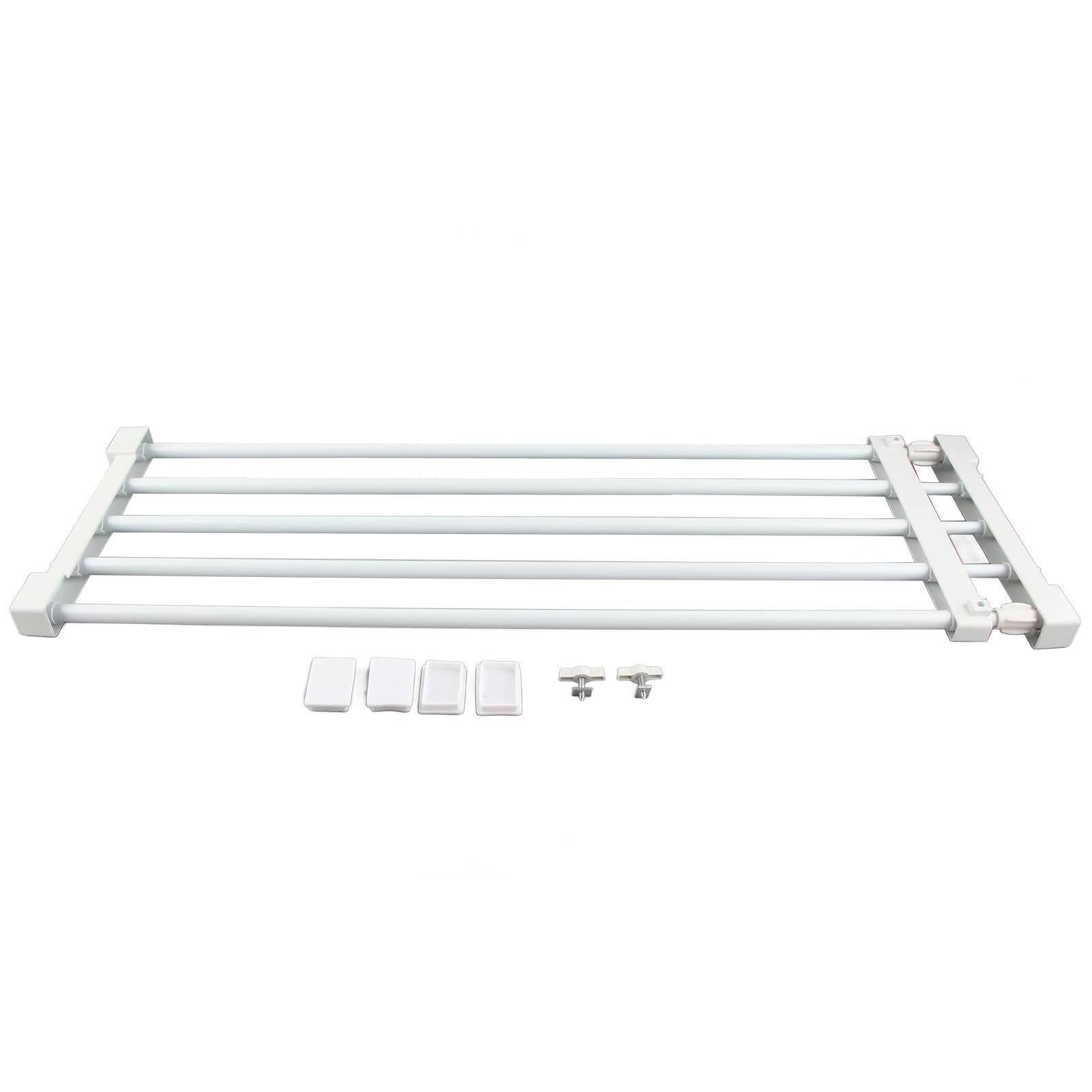 Ejoyous Étagère de Rangement de Garde-Robe, Support Télescopique Étagère Extensible Placard Rack de Stockage Pression réglable de Support de Longueur Aucun perçage Bibliothèque 73,2~128 cm